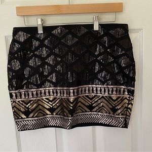 Sequin Black Mini Skirt